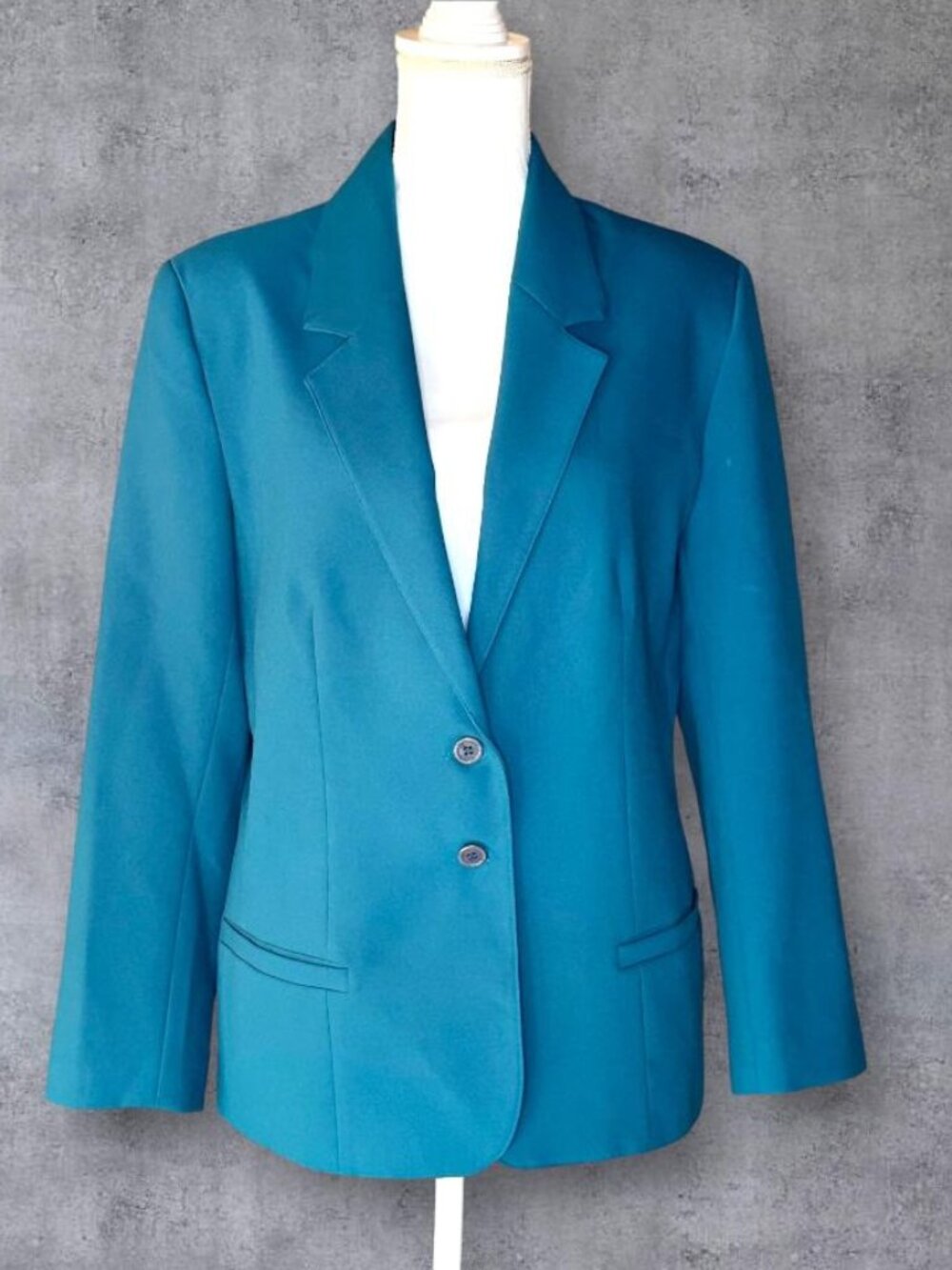 Pykettes Blazer Womens 16 Green Lined Two Button Career Jacket